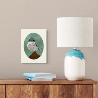 titmouse print on wall